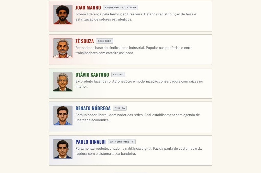Tela de seleção de candidato
